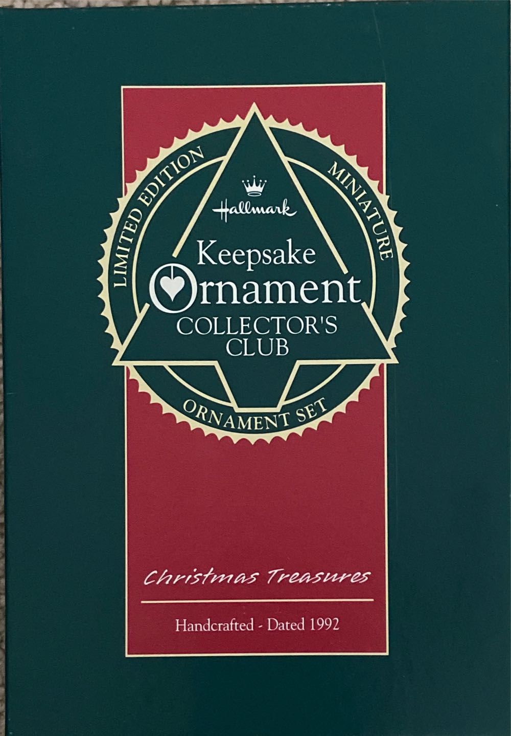 Hallmark Keepsake. 1992. Collector’s Club. Christmas. Christmas Treasures. Miniature. - Hallmark KOC Limited Edition (Christmas Treasures) ornament collectible - Main Image 3