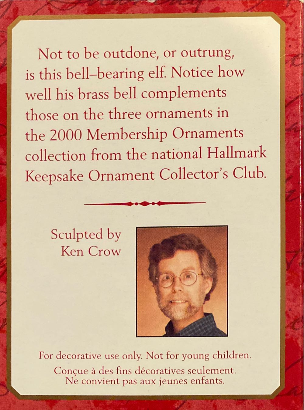 Bell-Bearing Elf - Membership Ornaments (Hallmark Club Member Exclusive) ornament collectible - Main Image 3