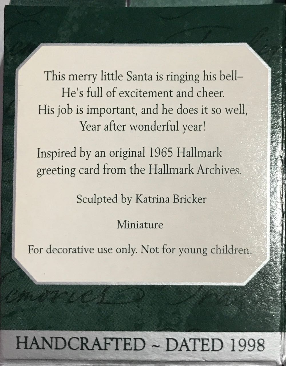 Miniature Kringle Bells - Kringle Bells (Santa) ornament collectible - Main Image 2