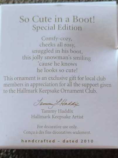 So Cute In A Boot! - Special Edition - Miniature Special Edition (Snowman) ornament collectible - Main Image 2