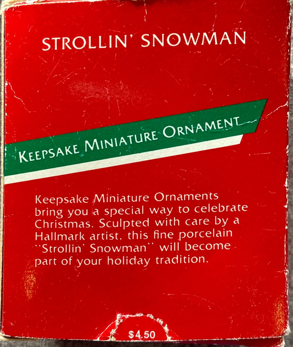 Strollin’ Snowman  (Keepsake Miniature) ornament collectible - Main Image 2