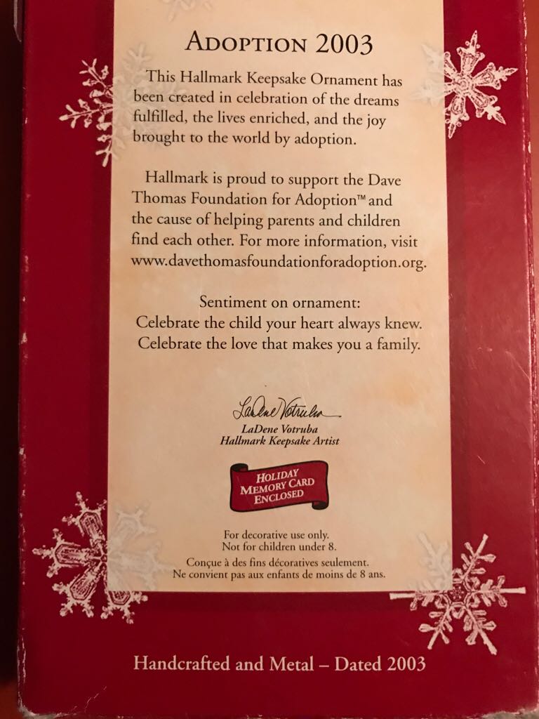 Adoption 2003  ornament collectible - Main Image 2