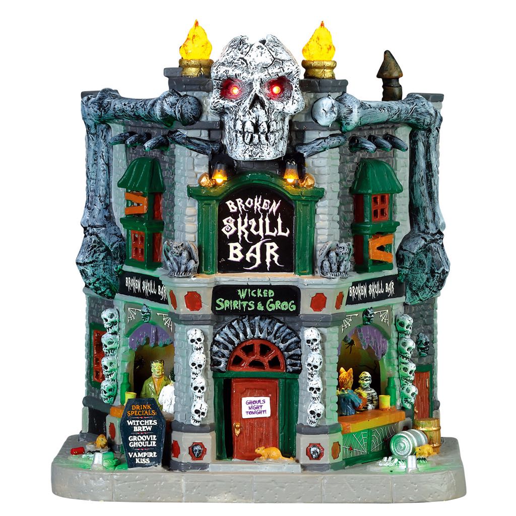 Broken Skull Bar - SPOOKY TOWN ornament collectible - Main Image 2