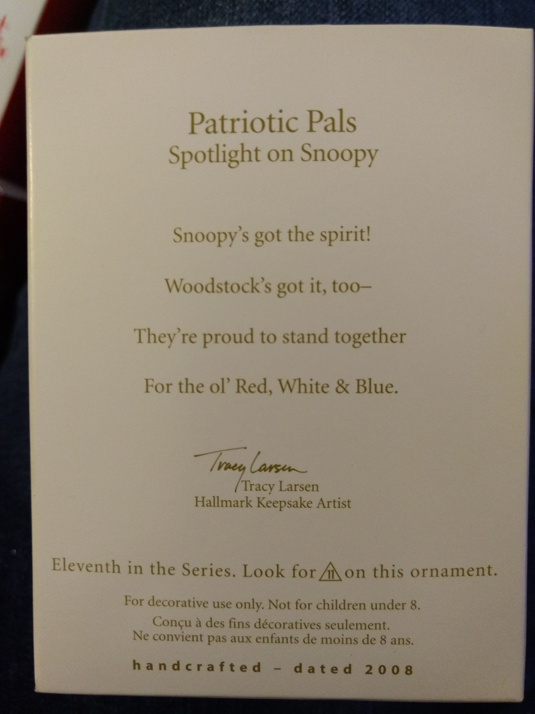 Patriotic Pals Spotlight on Snoopy - Spotlight On Snoopy (Peanuts Collection) ornament collectible - Main Image 2