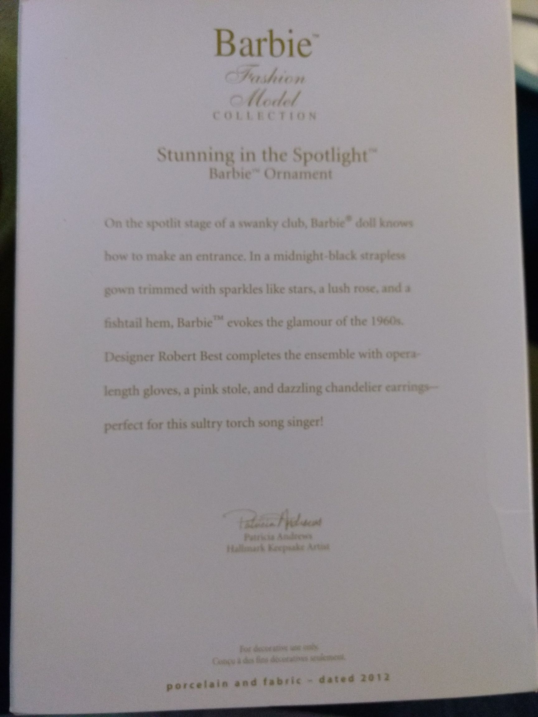 Stunning In The Spotlight - Barbie Fashion Model Collection ornament collectible - Main Image 2