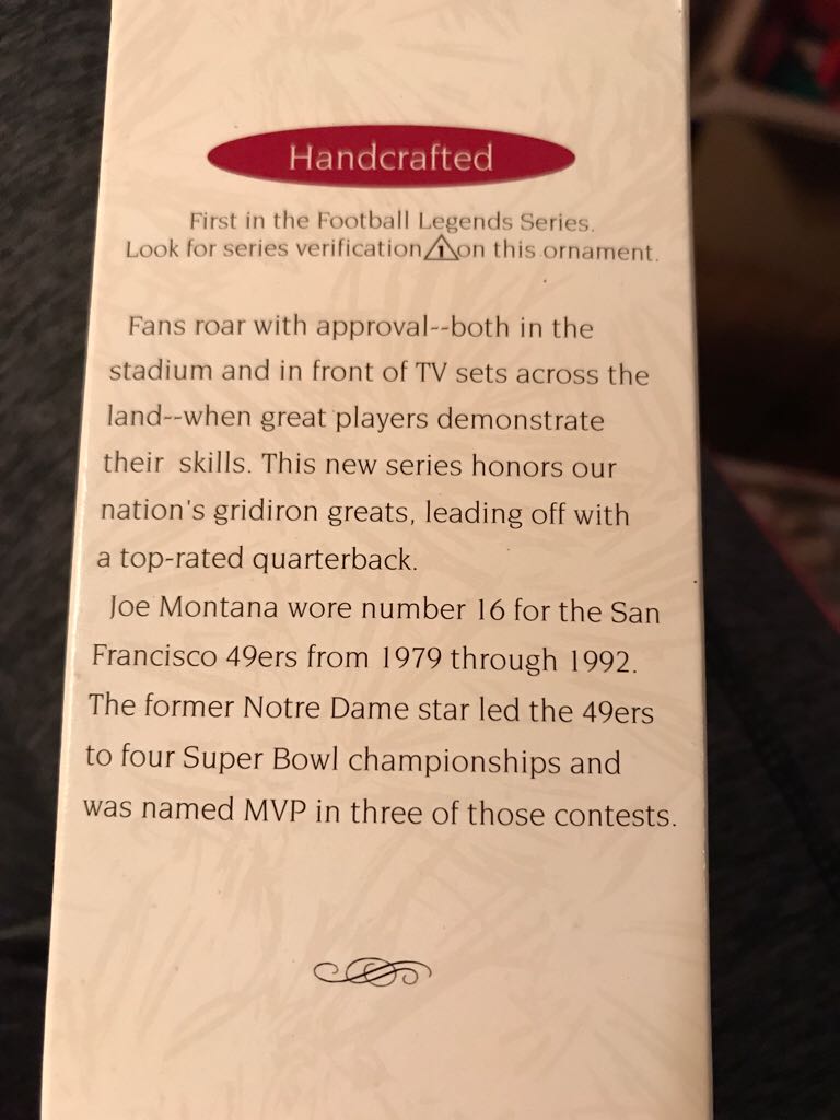 Montana, Joe - Football Legends (Collector’s Series) ornament collectible - Main Image 2
