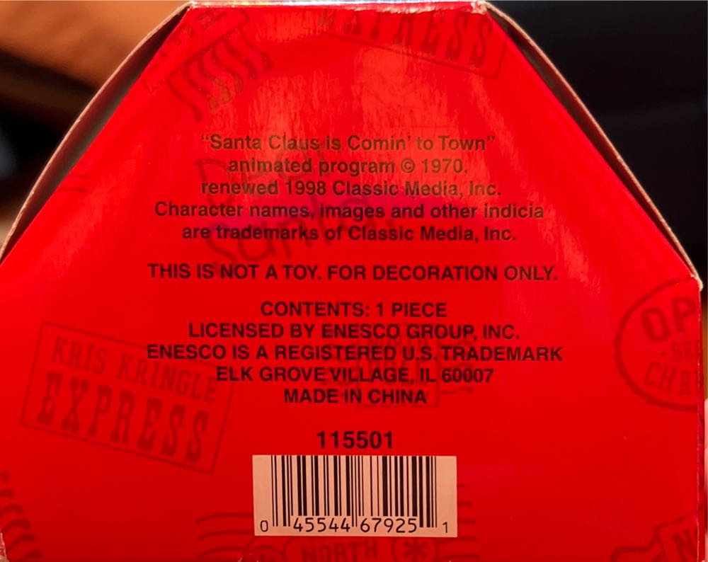 Burgermeister - Santa Claus Is Comin’ To Town (Television) ornament collectible - Main Image 3