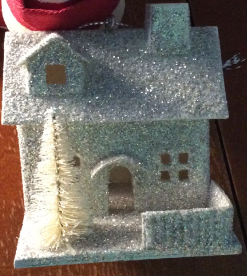 Silver cardboard house  ornament collectible - Main Image 2