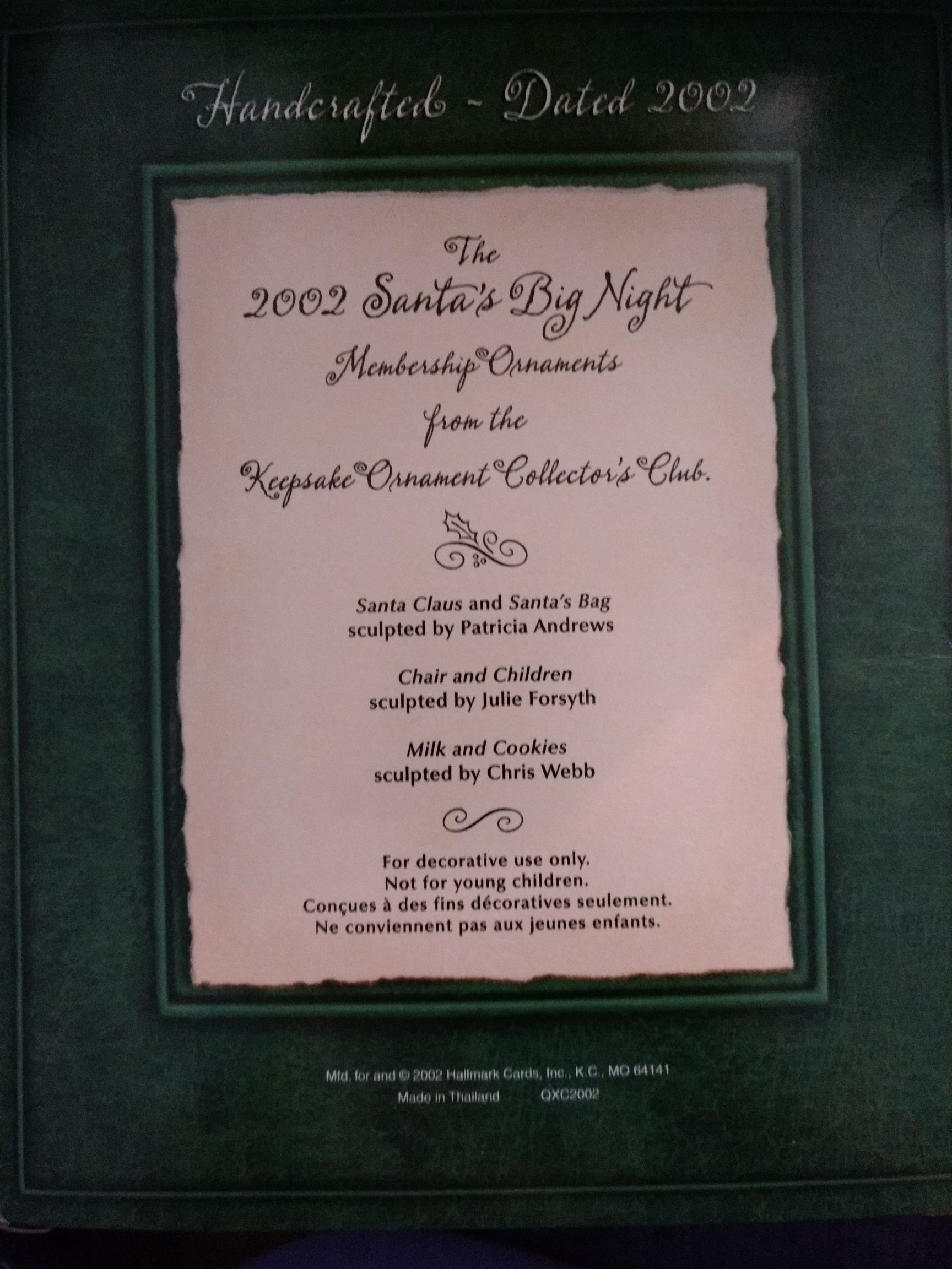 2002 Santa’s Big Night - Santa’s Big Night (Hallmark Club Exclusive) ornament collectible - Main Image 2