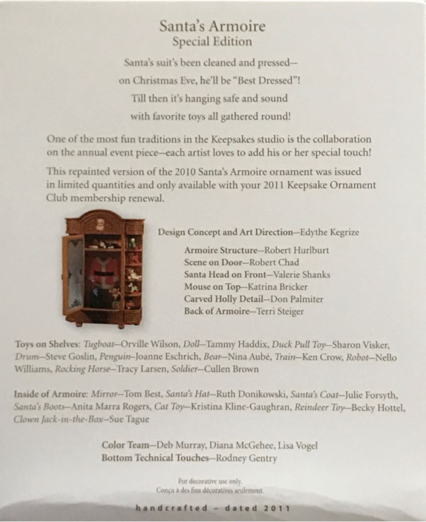 Santa’s Armoire - Special Edition ornament collectible - Main Image 2