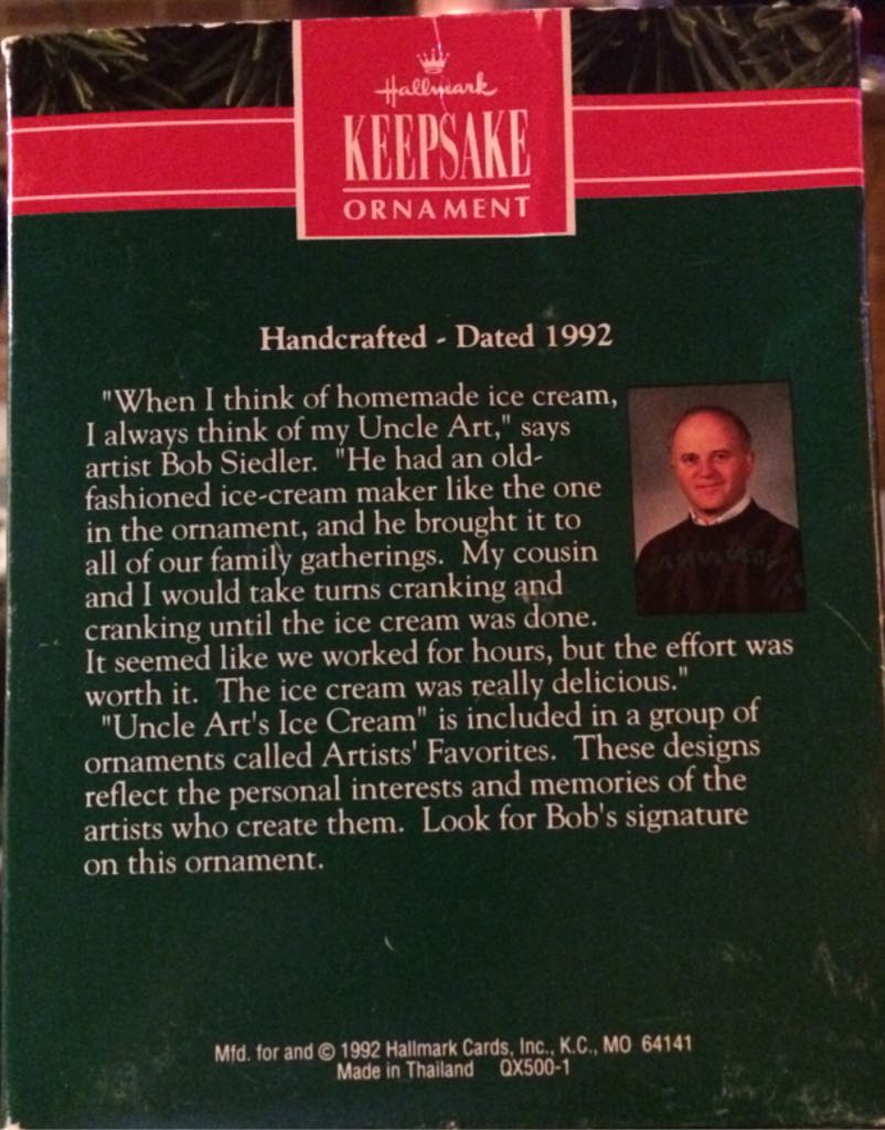 Uncle Art’s Ice Cream  ornament collectible - Main Image 2