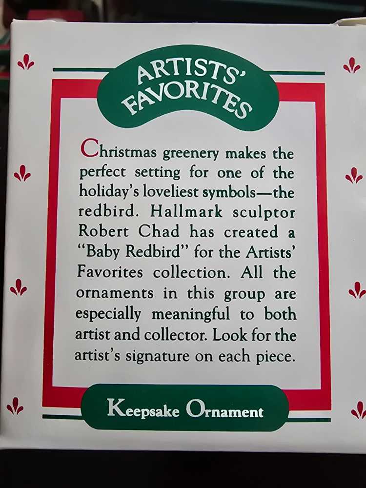 Baby Redbird  (Birds) ornament collectible - Main Image 2