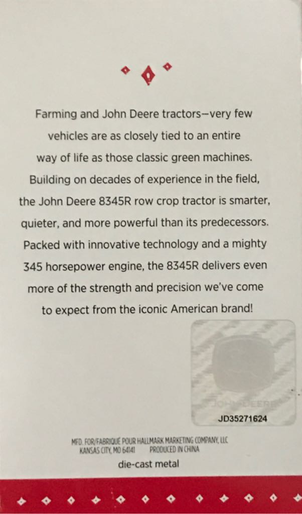 John Deere 8345R Tractor  (John Deere) ornament collectible - Main Image 2