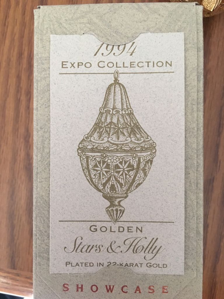 Golden Stars & Holly  (Showcase, Expo Collection) ornament collectible - Main Image 2