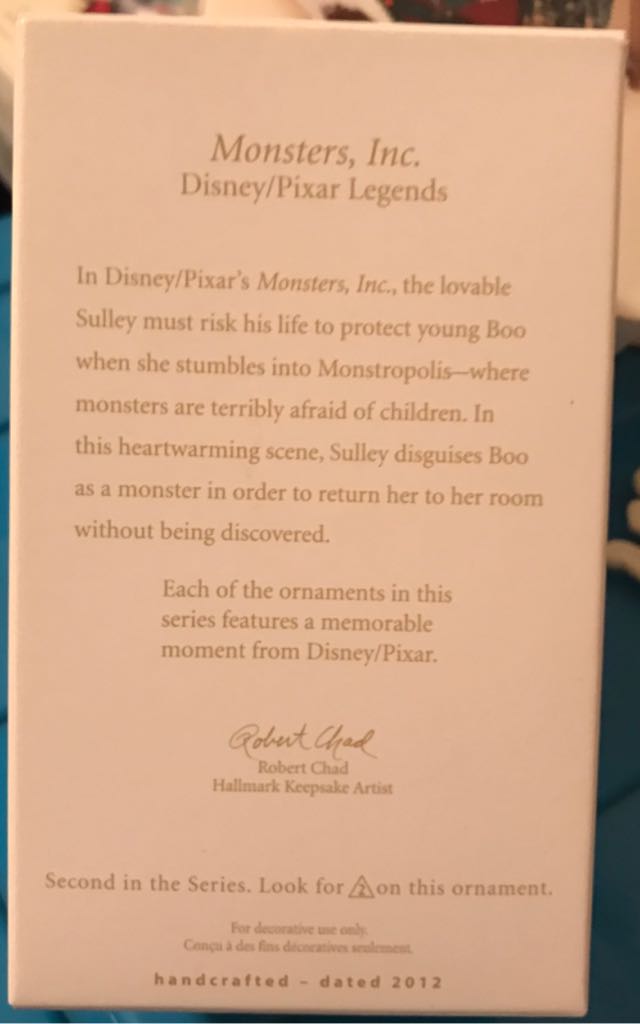 Monsters Inc Sully 2012 Hallmark Disney/Pixar Legends   ornament collectible - Main Image 2
