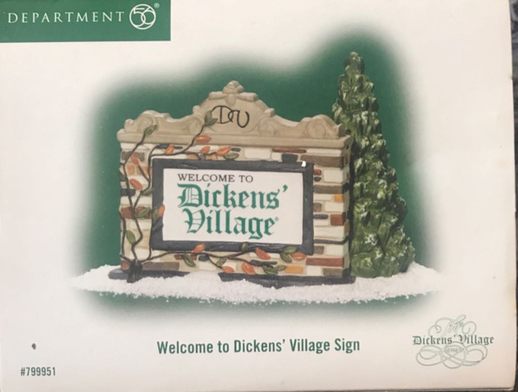 Welcome To Dickens’ Village Sign - Dickens’ Village (Dickens Village Series) ornament collectible - Main Image 2