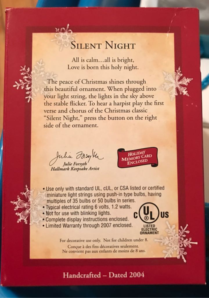 Silent Night Nativity  (Magic Light And Sound) ornament collectible - Main Image 2