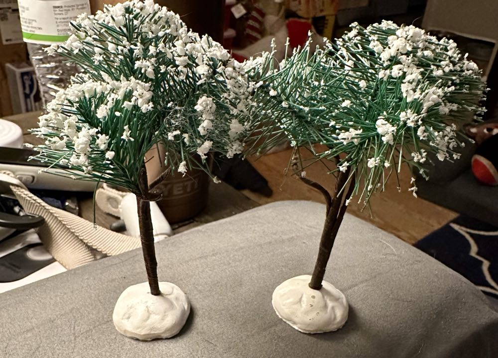 Village Tabletop Trees With Snow x 2  ornament collectible - Main Image 2