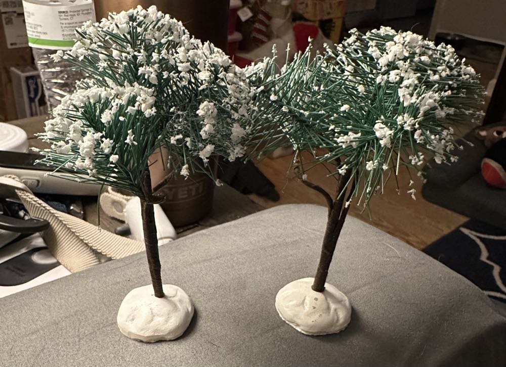 Village Tabletop Trees With Snow x 2  ornament collectible - Main Image 3