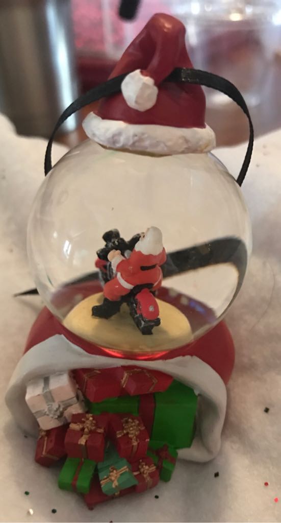 Harley Davidson Santa Snow Globe Ornament  ornament collectible - Main Image 2