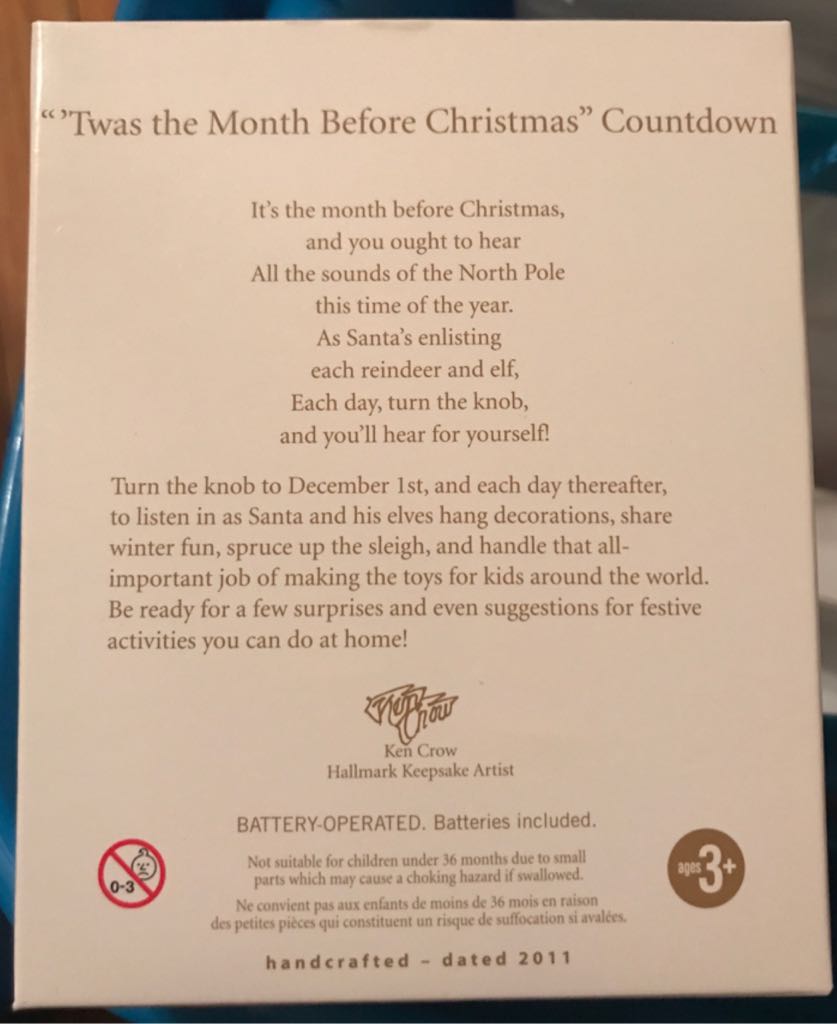 “Twas The Month Before Christmas” Countdown  (Magic Light And Sound) ornament collectible - Main Image 2