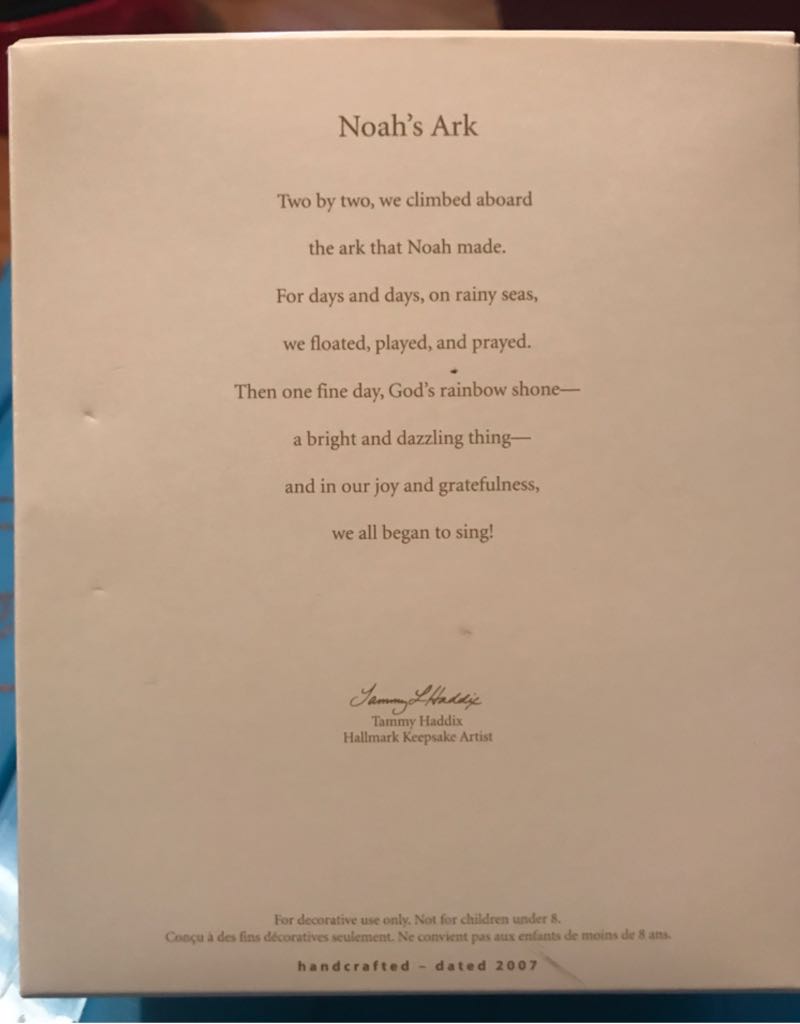 Noah’s Ark  (Favorite Bible Stories) ornament collectible - Main Image 2