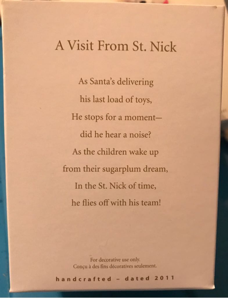 Visit from St Nick, A  (Santa) ornament collectible - Main Image 2