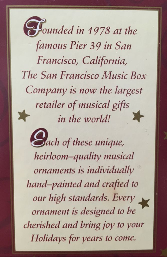 Our First Christmas Together- San Francisco Music Box Company  (First Christmas) ornament collectible - Main Image 2
