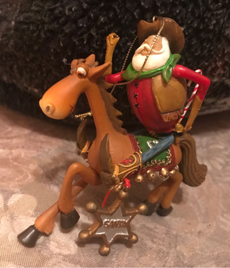 Santa On Pony  ornament collectible - Main Image 1