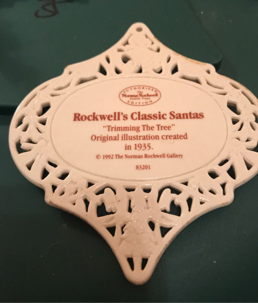 Rockwell’s Classic Santa’s “Trimmimg The Tree”  ornament collectible - Main Image 2