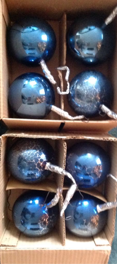 Giant German Glass Balls - Vintage Blue ornament collectible - Main Image 2