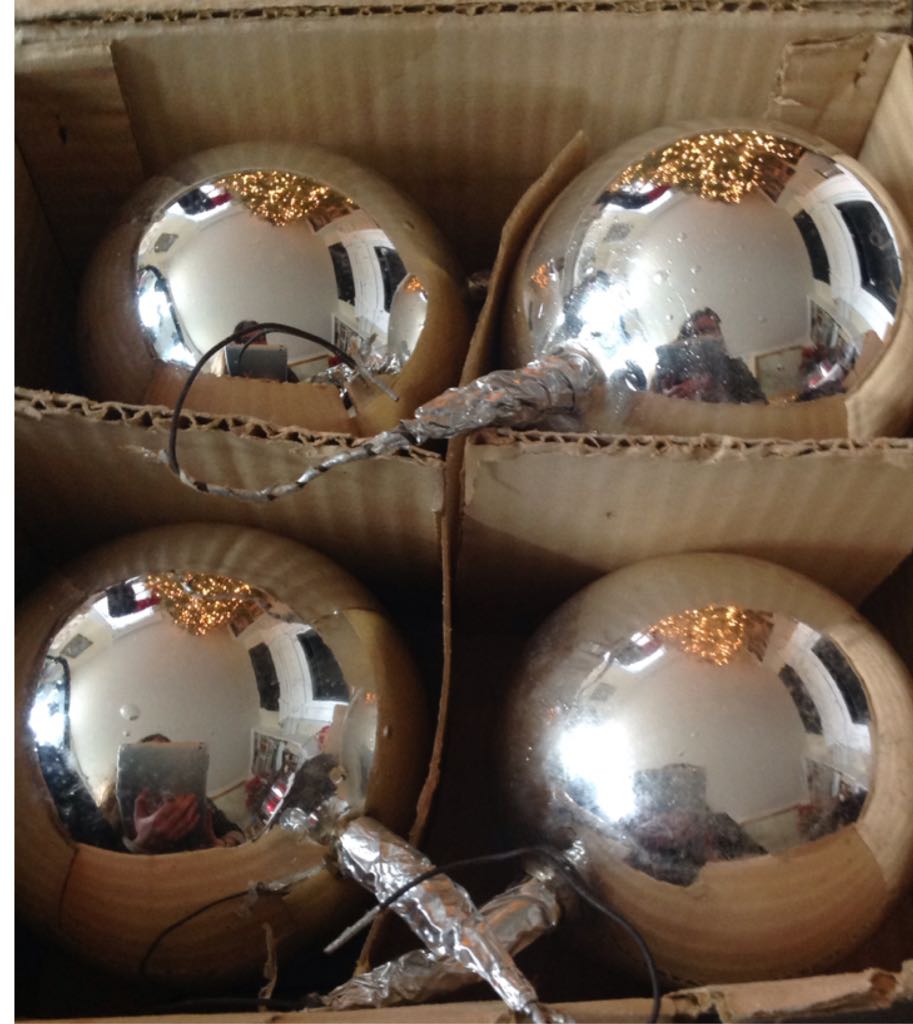 Giant German Glass Balls - Silver (8)  ornament collectible - Main Image 2