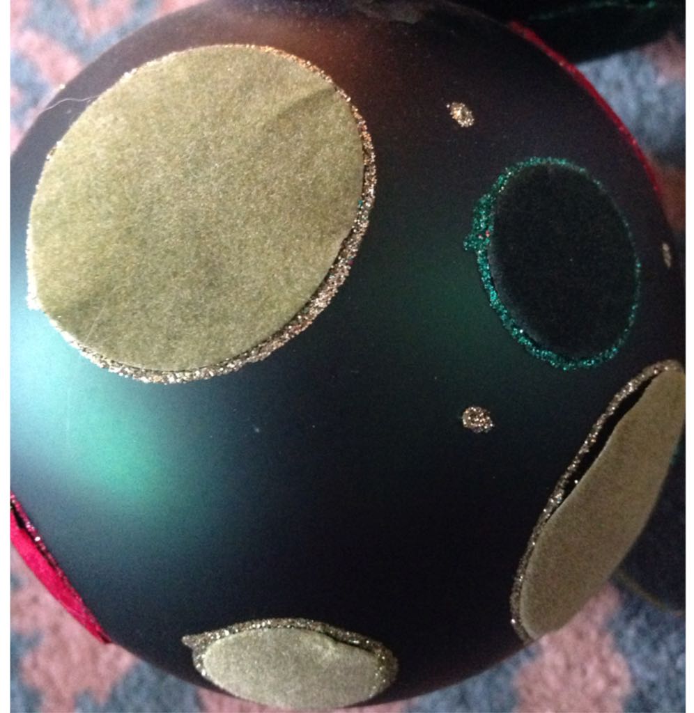 Red & Green Velvet Polkadot Balls (2)  ornament collectible - Main Image 2