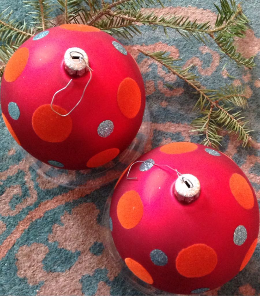 Red Velvet Polkadot Balls (2)  ornament collectible - Main Image 2