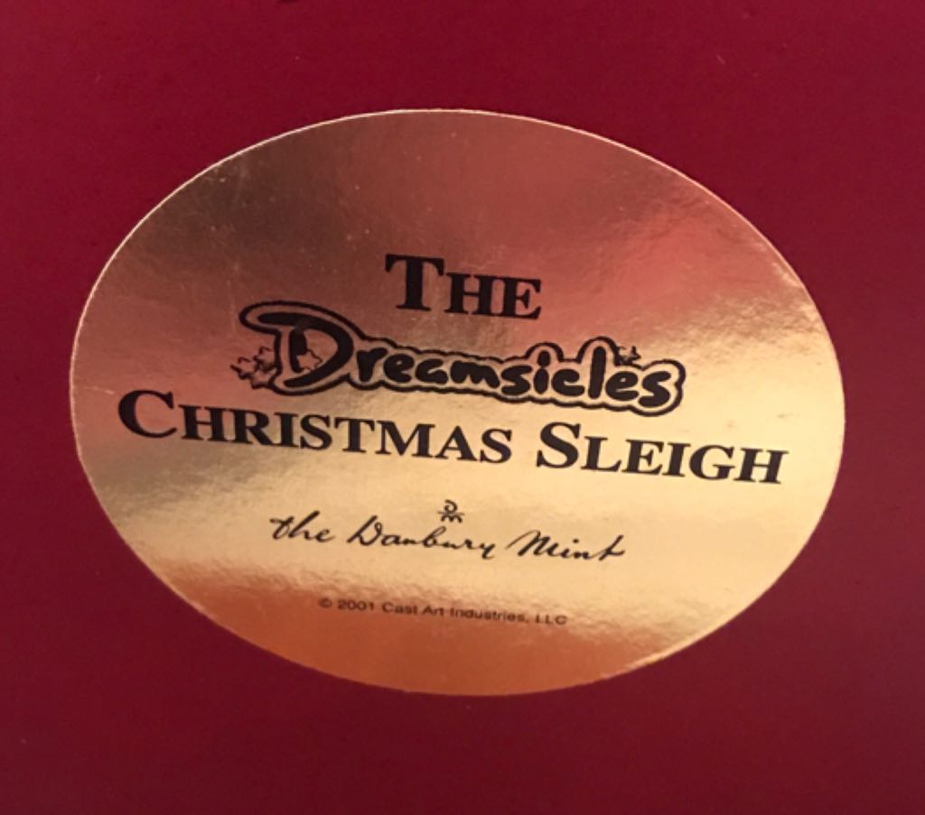 Danbury Mint 2001 Dreamcicles Christmas Sleigh  ornament collectible - Main Image 2