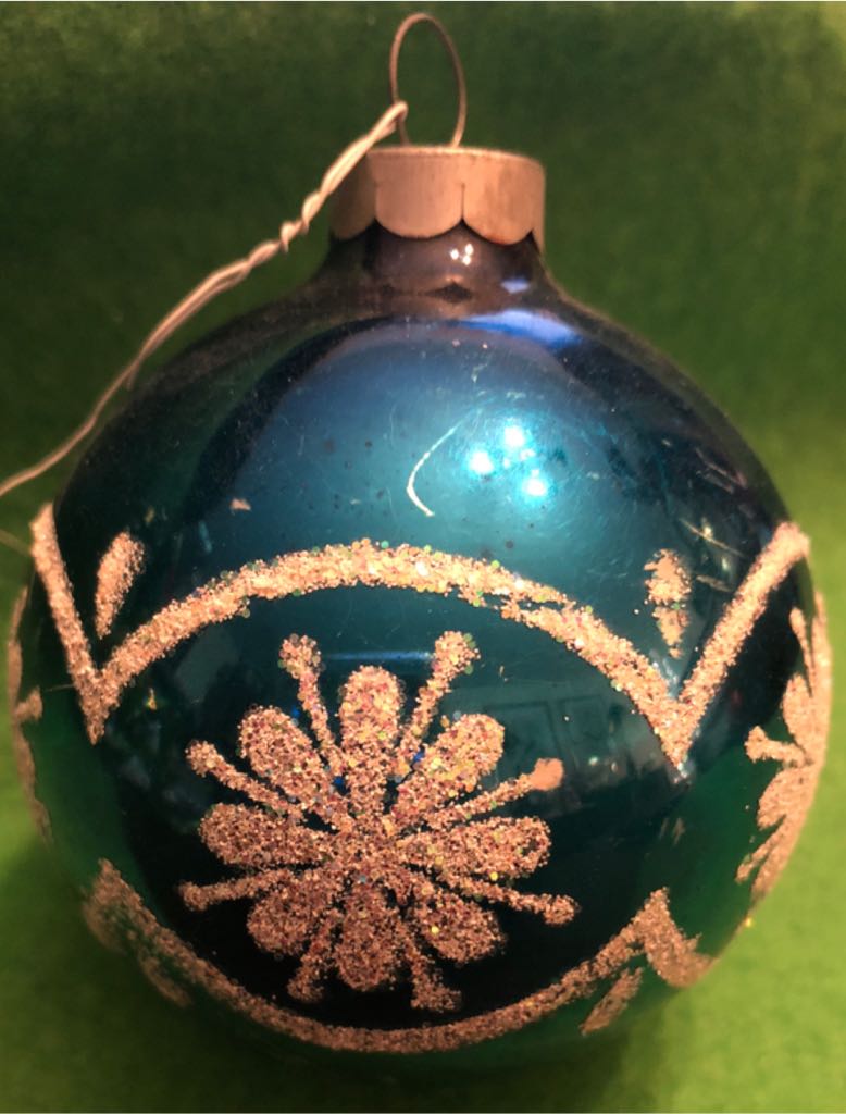 Blue Glitter Ball  ornament collectible - Main Image 1