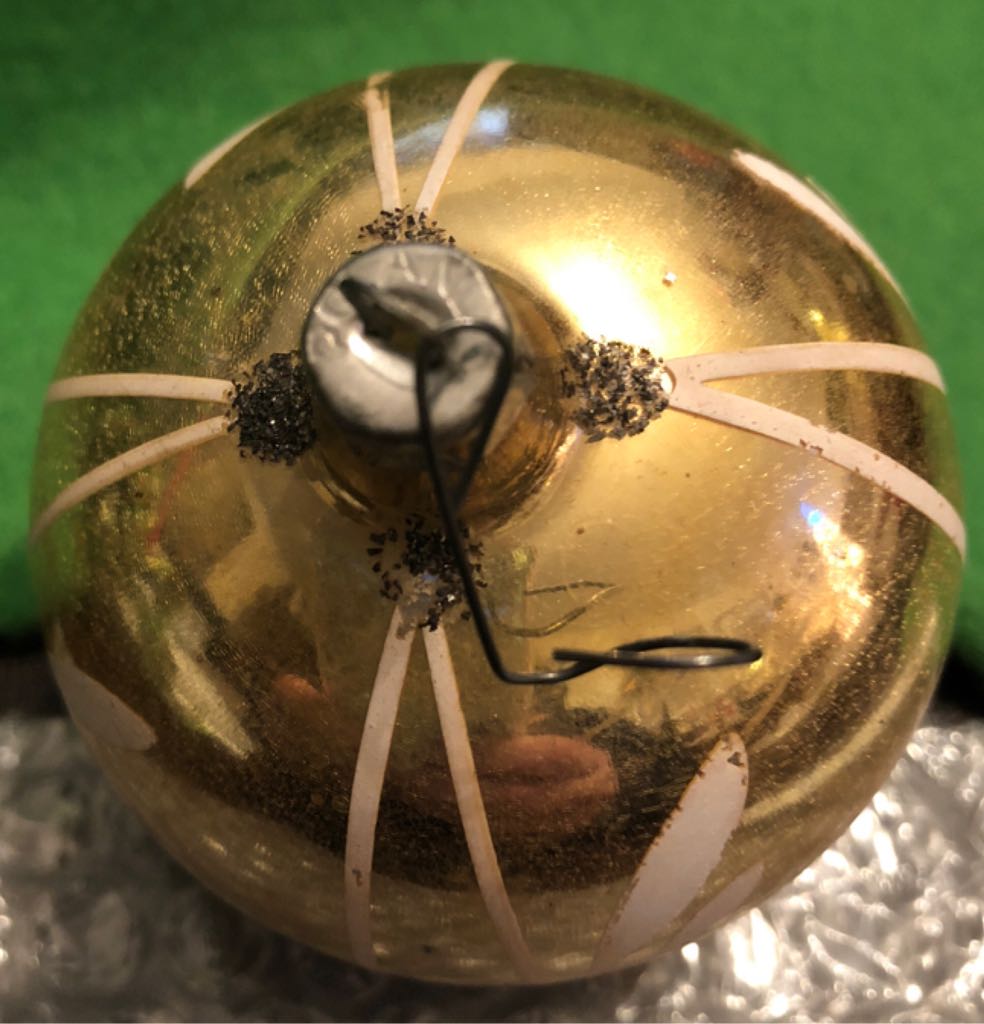 Gold Painted Ball  ornament collectible - Main Image 2