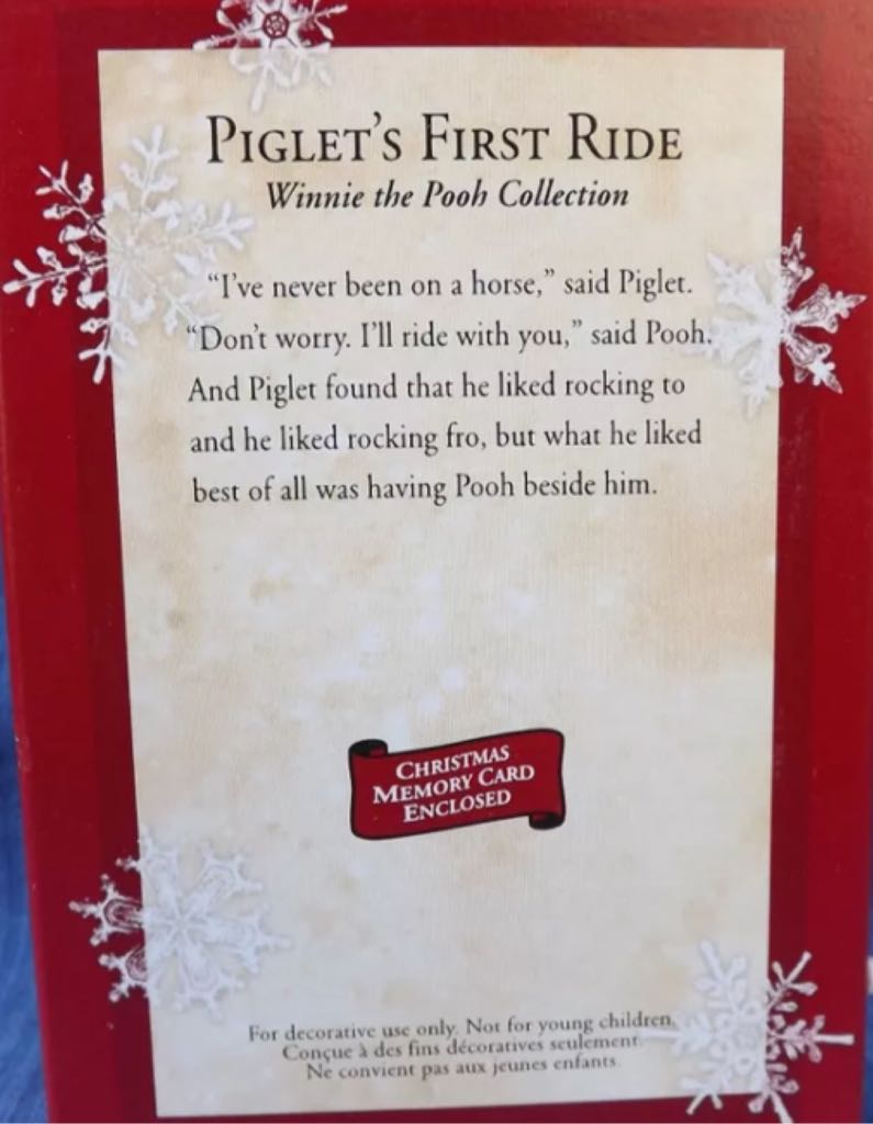 Piglet’s First Ride  (Winnie The Pooh Collection) ornament collectible - Main Image 2