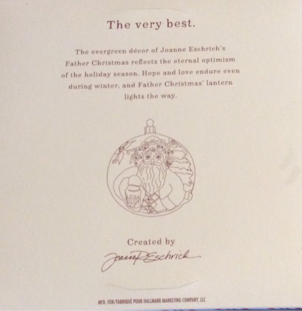 Evergreen Father Christmas - The Very Best (Evergreen Father Christmas) ornament collectible - Main Image 2