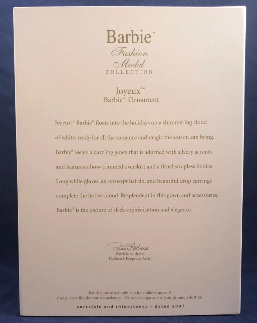 Barbie, Joyeux - Barbie Fashion Model Collection (Porcelain Barbie) ornament collectible - Main Image 3