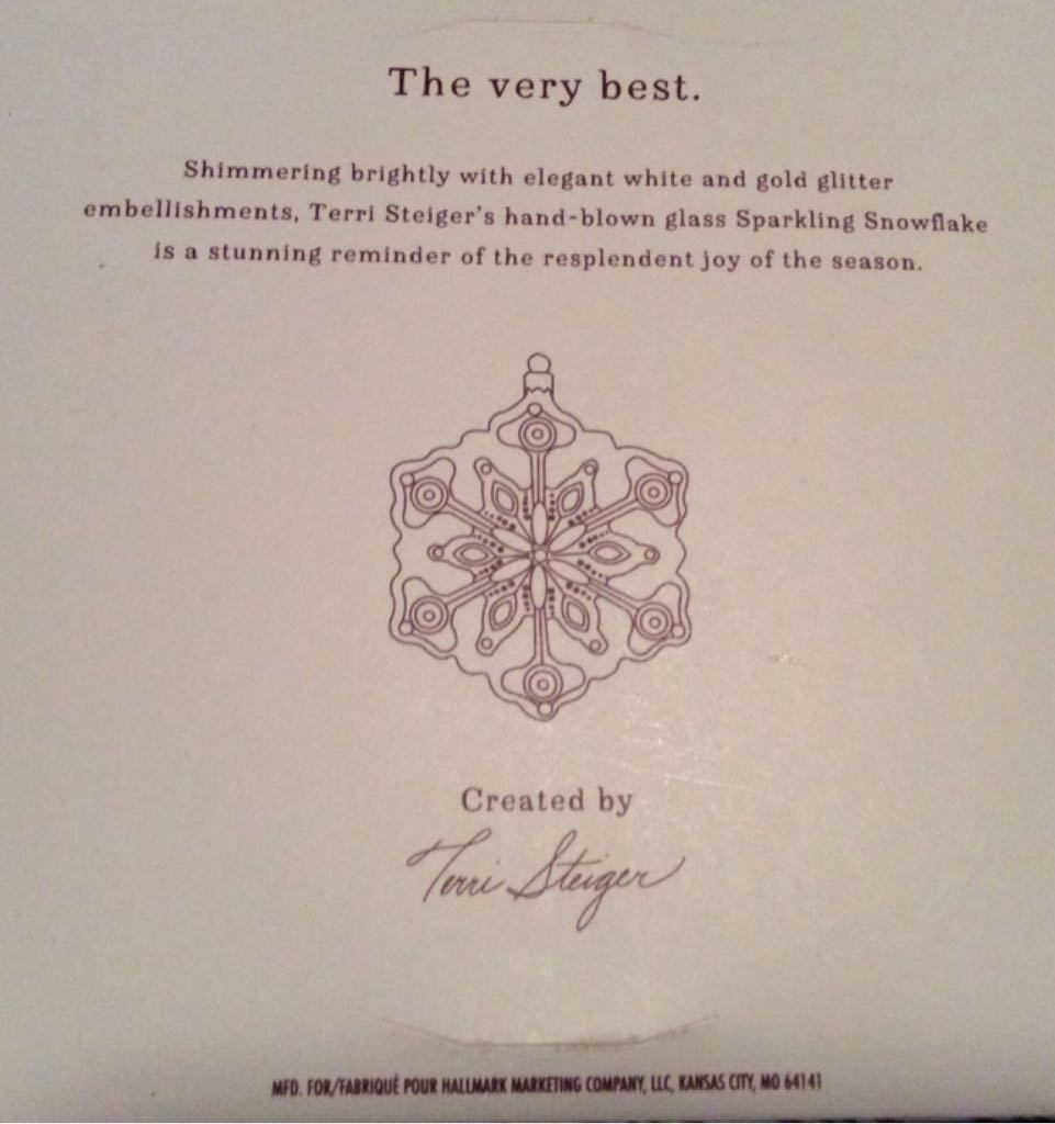 Sparkling Snowflake - The Very Best (Sparkling Snowflake) ornament collectible - Main Image 2