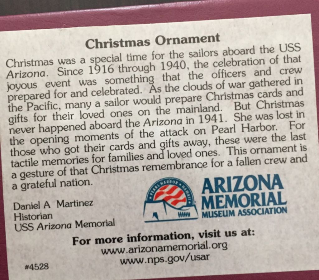U.s.s Arizona   ornament collectible - Main Image 2