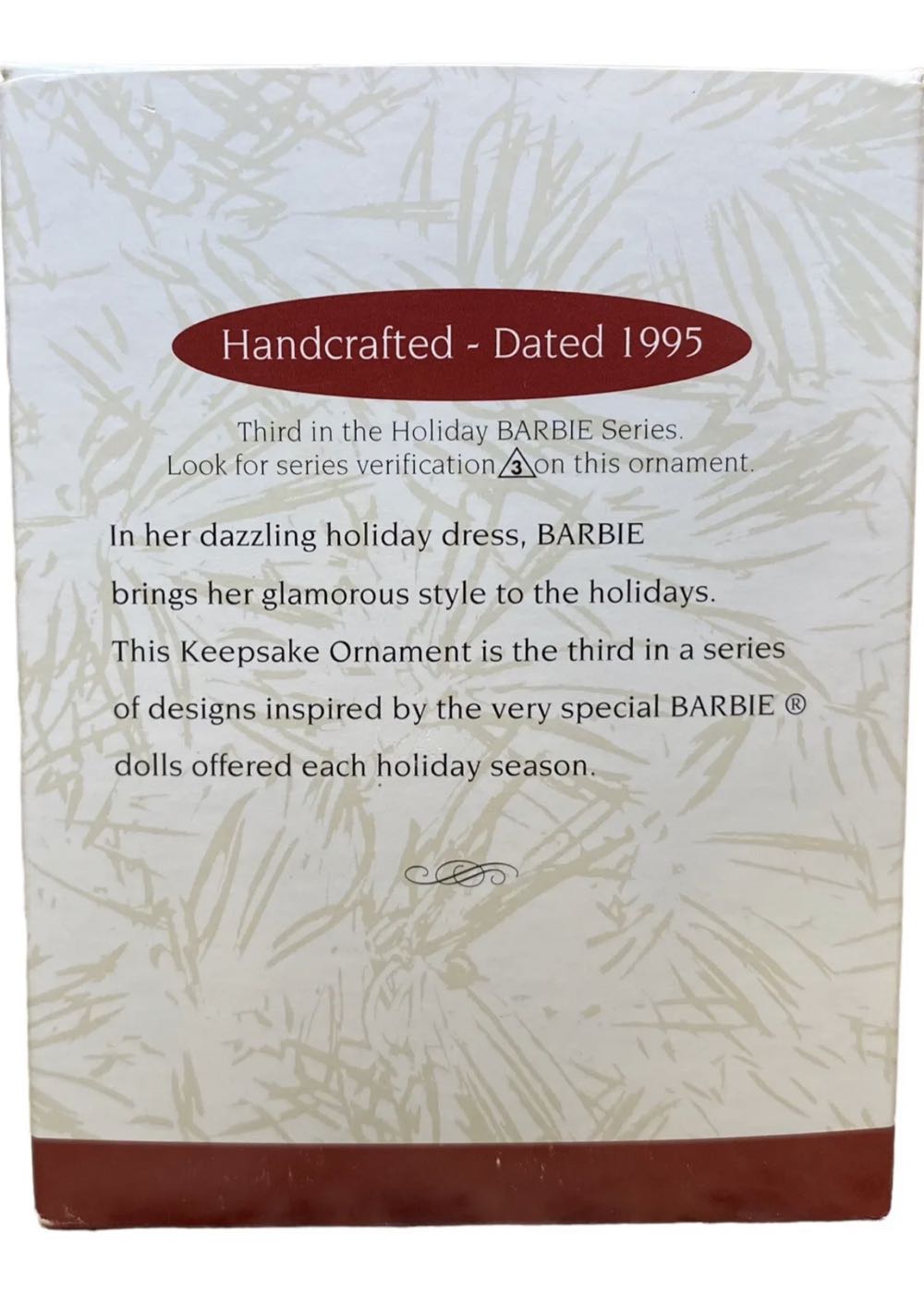 Barbie: Holiday Barbie 1995 #3 Ornament - Holiday Barbie (Collectible Series) ornament collectible - Main Image 2