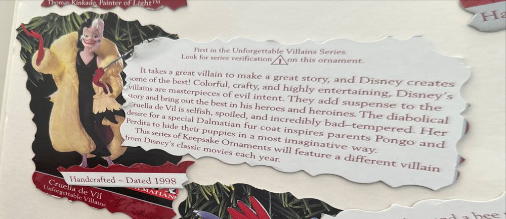 Disney - Unforgettable Villains - #1 - Cruella De Vil - Unforgettable Villains (Collectible Series) ornament collectible - Main Image 2