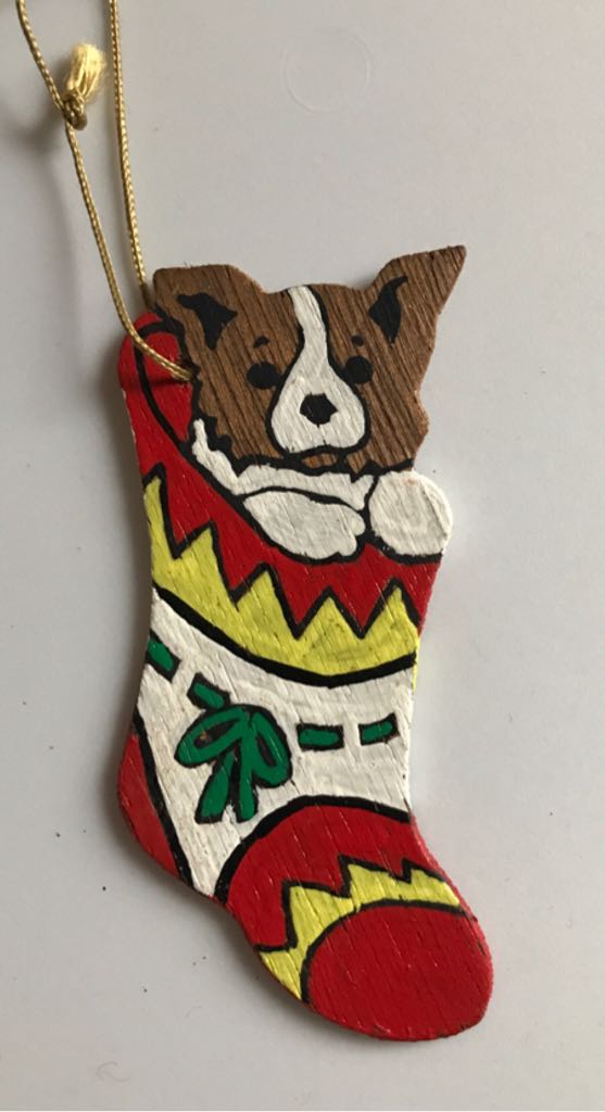 Arrow - Wood - Stocking With Dog - Stocking (Paint By Number) ornament collectible - Main Image 1