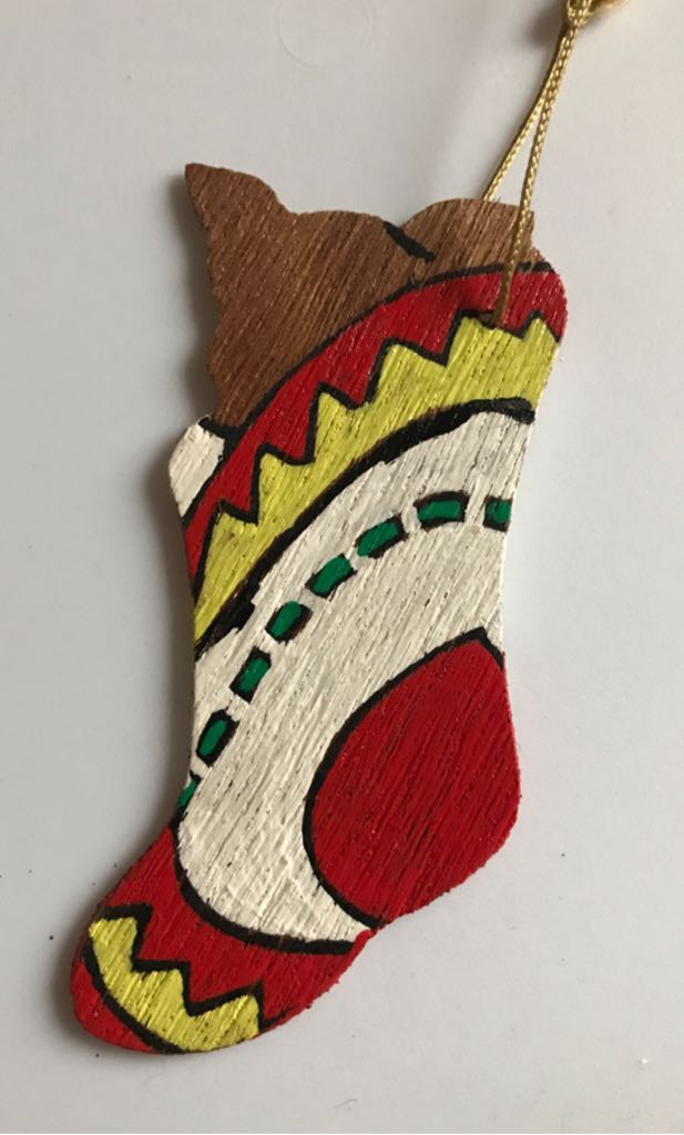 Arrow - Wood - Stocking With Dog - Stocking (Paint By Number) ornament collectible - Main Image 2
