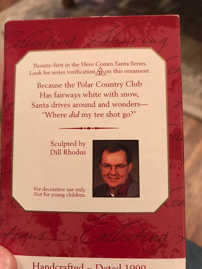 Santa’s Golf Cart #21 - Here Comes Santa (Santa) ornament collectible - Main Image 2