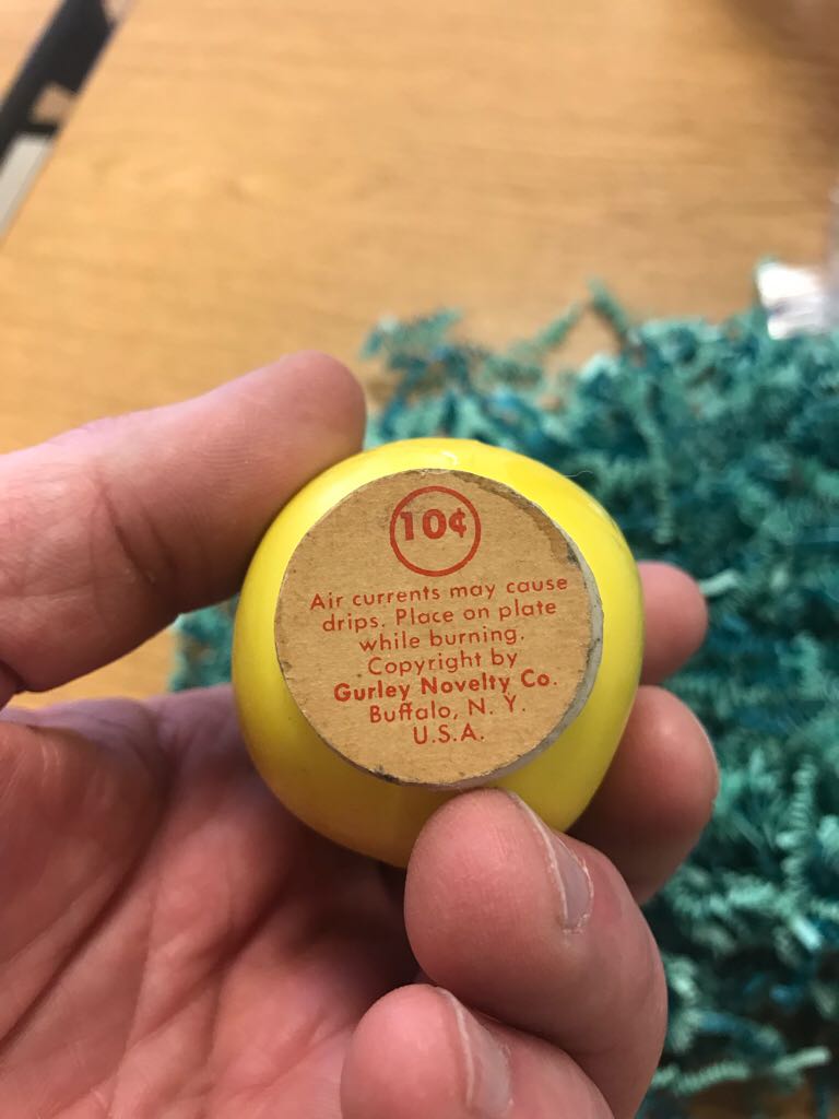 Gurley - Easter - 3” - Egg - Bunny - Yellow - Egg (Easter - Candle) ornament collectible - Main Image 2