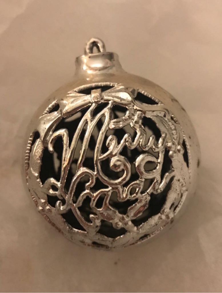 Bradford - Round - Figural - Merry Xmas/Candles - Silver - Figural (Round) ornament collectible - Main Image 1