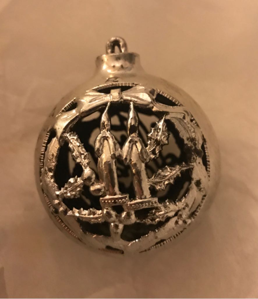 Bradford - Round - Figural - Merry Xmas/Candles - Silver - Figural (Round) ornament collectible - Main Image 2